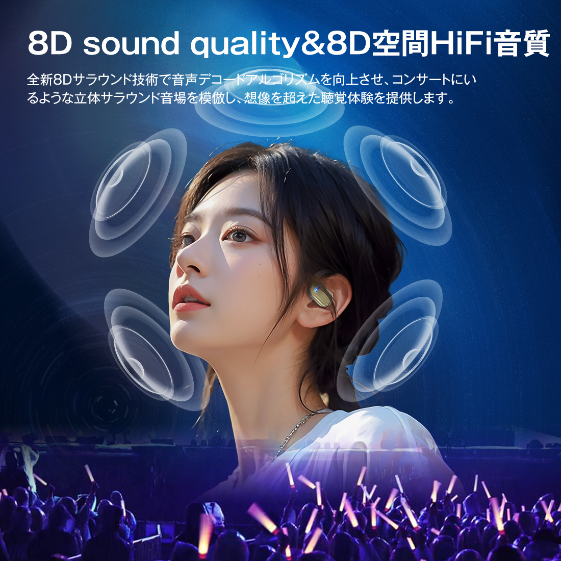 「指向性音伝送技術&8D空間HIFI高音質」ワイヤレスイヤホン OWS オープンイヤー型イヤホン 耳を塞がないイヤホン 耳掛け式 bluetooth5.4 ENC通話ノイズキャンセリング 残量表示 Type‐C急速充電 音漏れ抑制 HIFI高音質 防水 30時間連続稼働