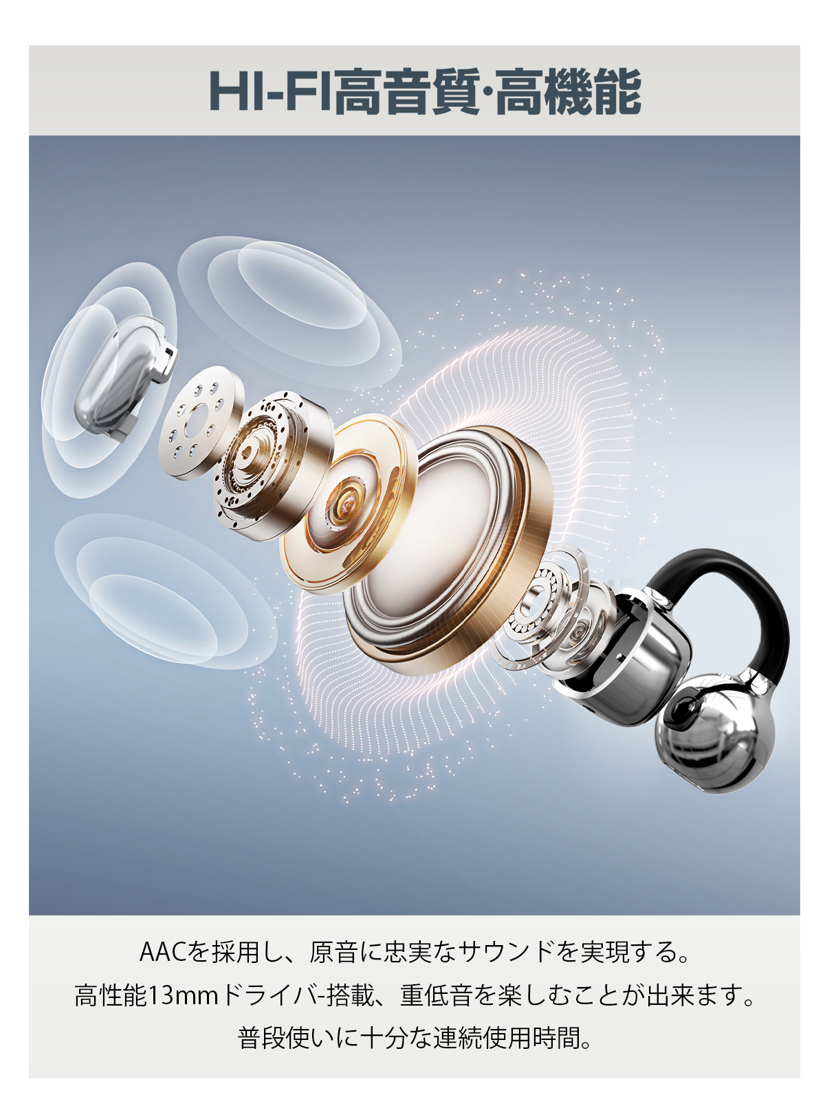 ワイヤレスイヤホン イヤーカフ イヤホン bluetooth 骨伝導イヤホン SHRATCH 液晶付き AAC 爆買 業界TOP 60H連続再生 HiFi LEDディスプレイ 最新耳挟み式