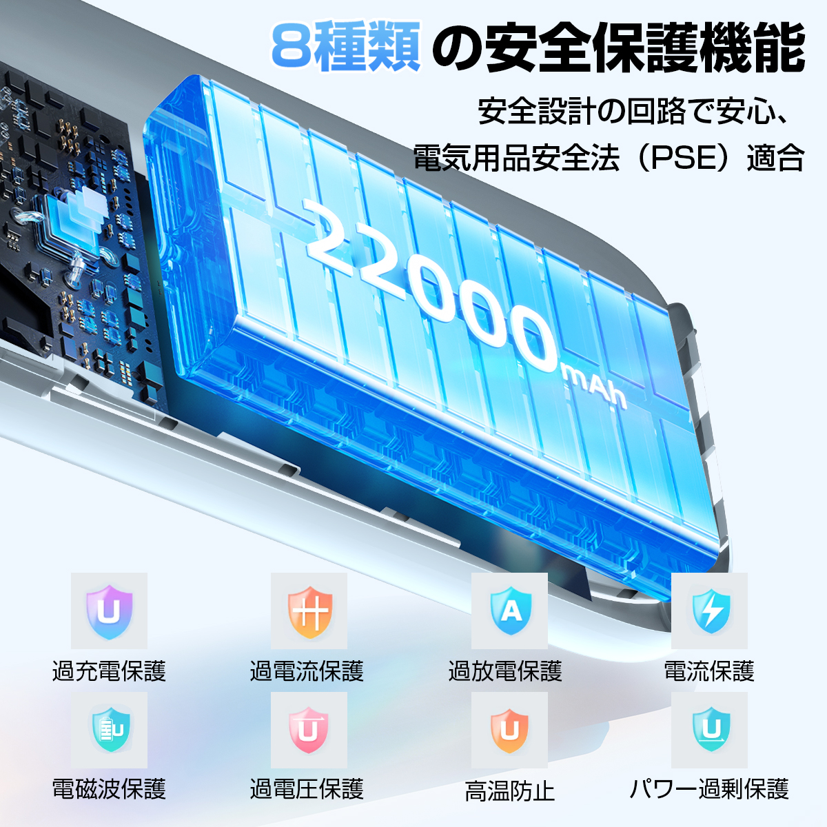 モバイルバッテリー 22000mAh 大容量 SHRATCH 小型 2.4A急速充電 軽量 4台同時充電 機内持込可 iphone17対応 LED残量表示 携帯バッテリー PSE認証 停電対策