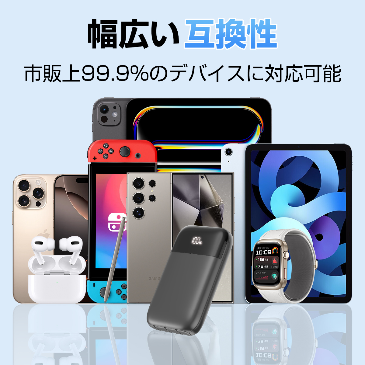 モバイルバッテリー 22000mAh 大容量 SHRATCH 小型 2.4A急速充電 軽量 4台同時充電 機内持込可 iphone17対応 LED残量表示 携帯バッテリー PSE認証 停電対策