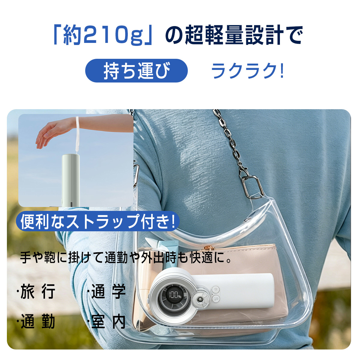 ハンディファン 5段階 携帯扇風機 3600mAh クーラー 強風  扇風機 卓上 ストラップ 小型扇風機 ハンディ扇風機 手持ち扇風機 usb充電式 扇風機 usb ネッククーラー 2026 通勤 暑さ対策 日本語説明書