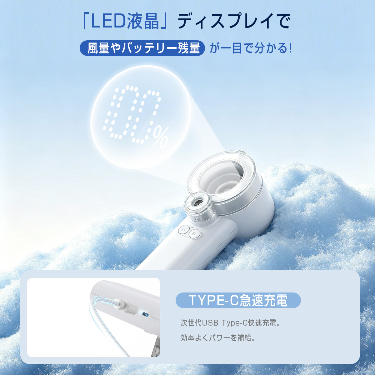 ハンディファン 5段階 携帯扇風機 3600mAh クーラー 強風  扇風機 卓上 ストラップ 小型扇風機 ハンディ扇風機 手持ち扇風機 usb充電式 扇風機 usb ネッククーラー 2026 通勤 暑さ対策 日本語説明書