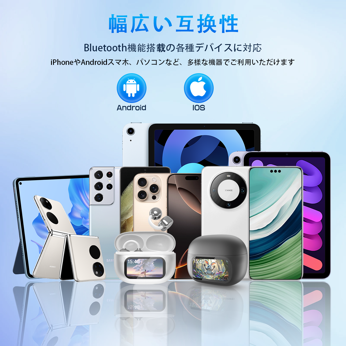 ワイヤレスイヤホン イヤーカフ bluetoothイヤホン 骨伝導イヤホン 装着感ゼロ Bluetooth6.0 残量表示 AAC高音質 イヤホン 液晶付き 60H連続再生 HiFi LEDディスプレイ 耳挟み式 自動ペアリング Type‐C急速充電 マイク付き Siri対応