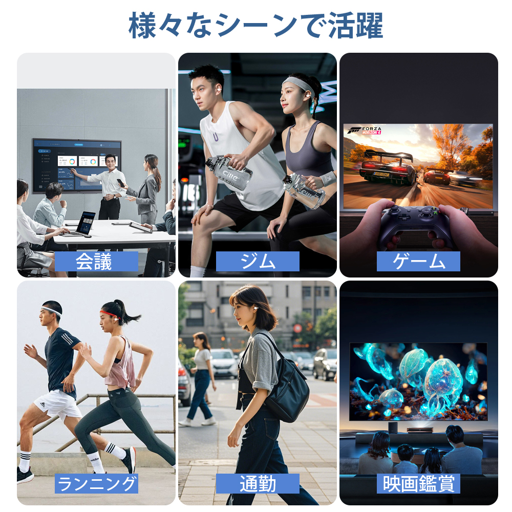 ワイヤレスイヤホン 骨伝導 イヤホン bluetoothイヤホン SHRATCH オープンイヤー型 耳を塞がない 骨伝導イヤホン イヤフォン 残量表示 音漏れ抑制 急速充電