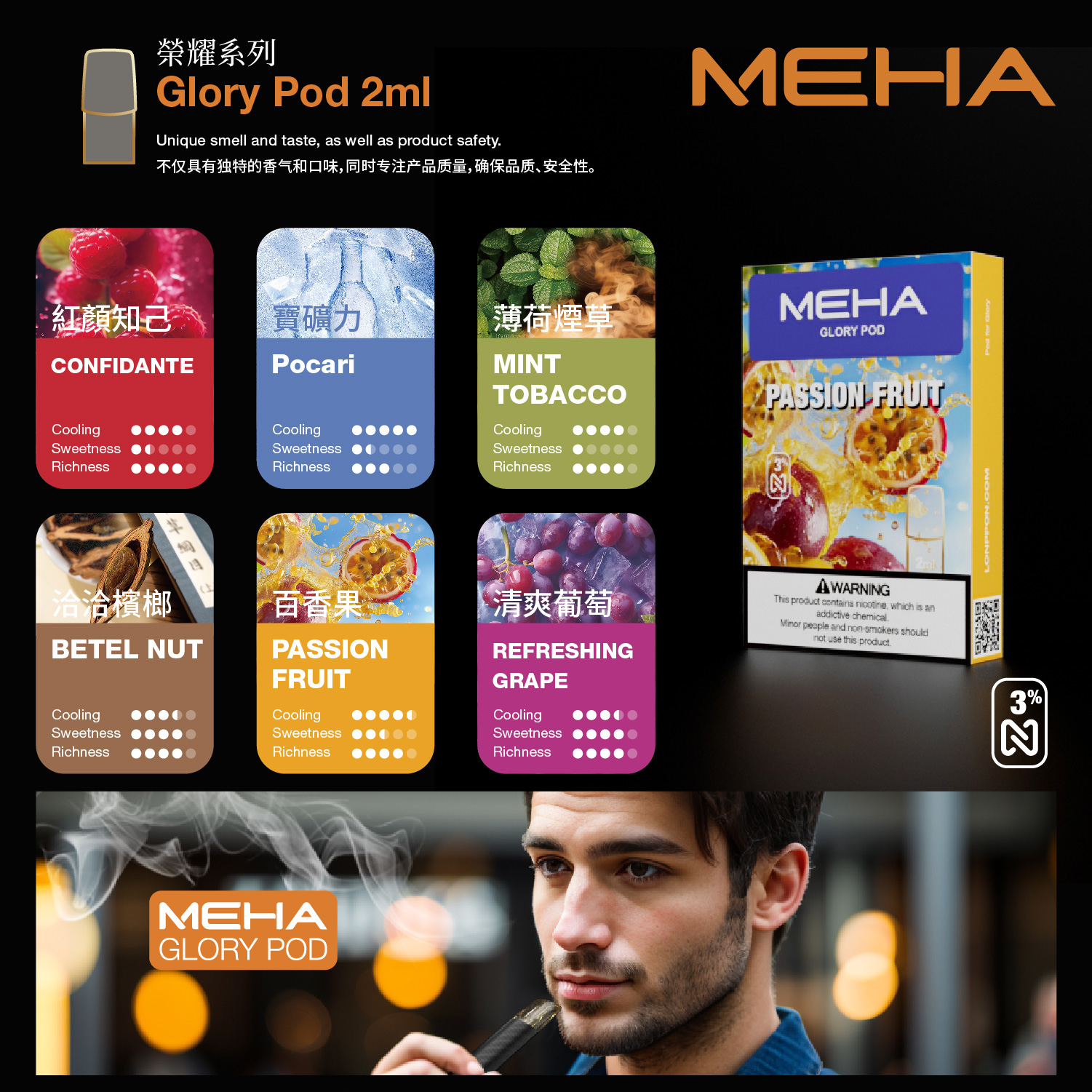 【魅嗨煙彈】MEHA霧化彈 一盒三顆裝 通用彈(適用一代各式主機)