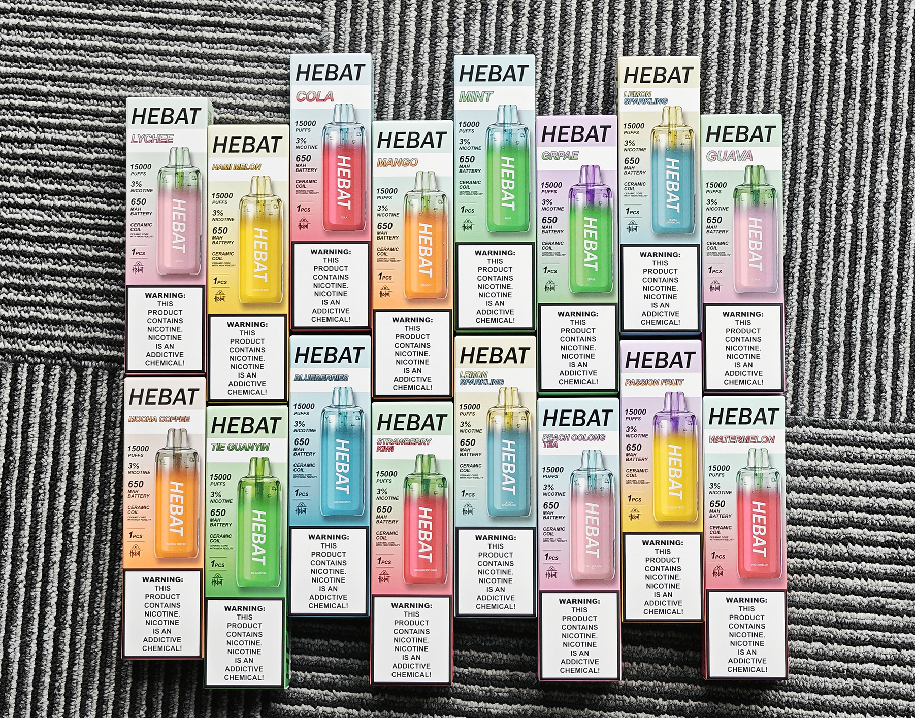 Hebat喜貝15K抛棄式 15000口一次性電子煙 | 16種口味*大口數