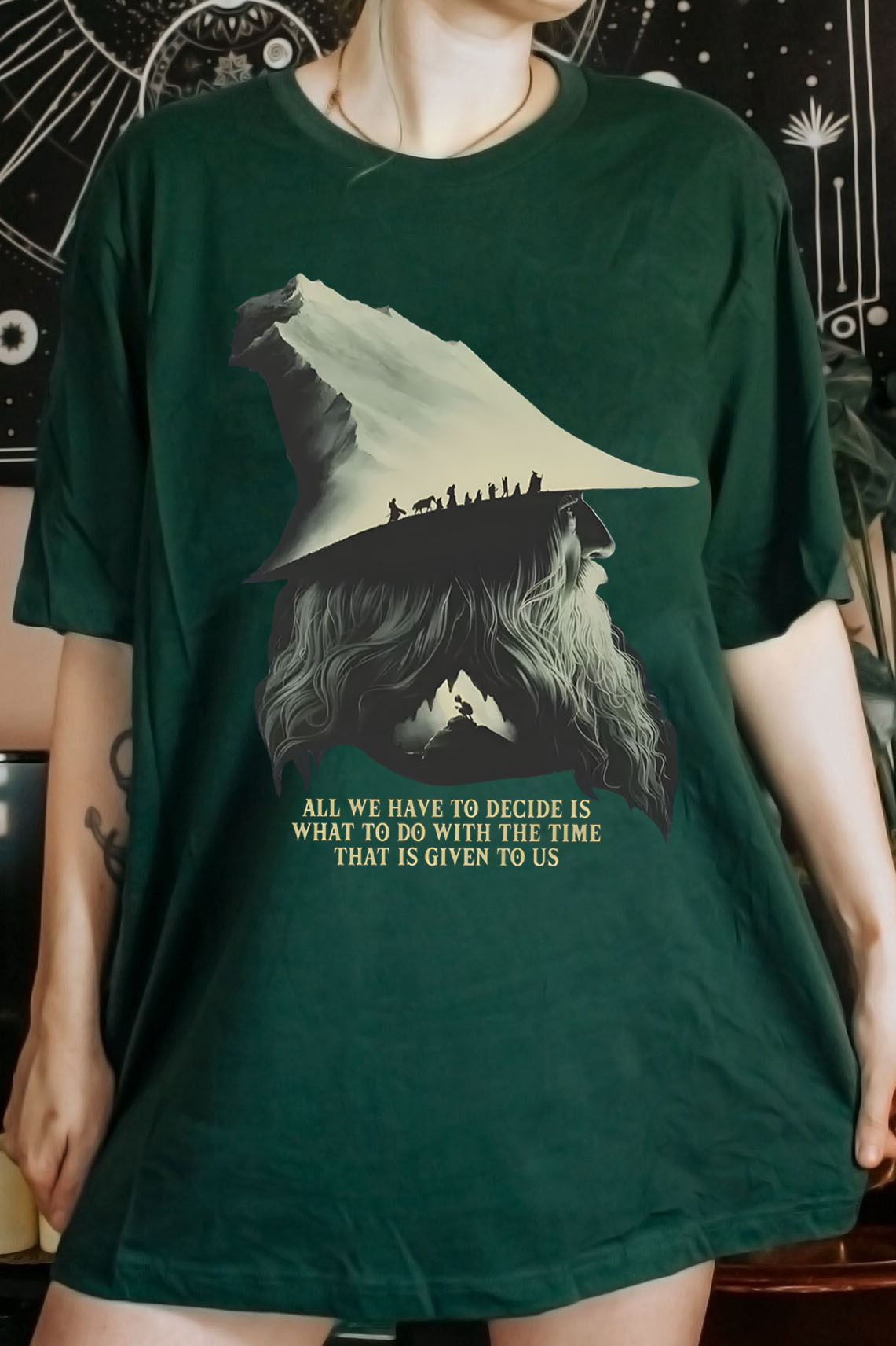 LOTR Gandalf Quote All We Have To Decide Front Vintage Shirt
