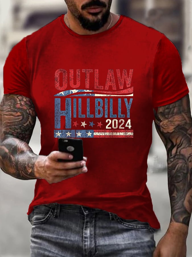 Men's Outlaw And Hillbilly Printed T-Shirt