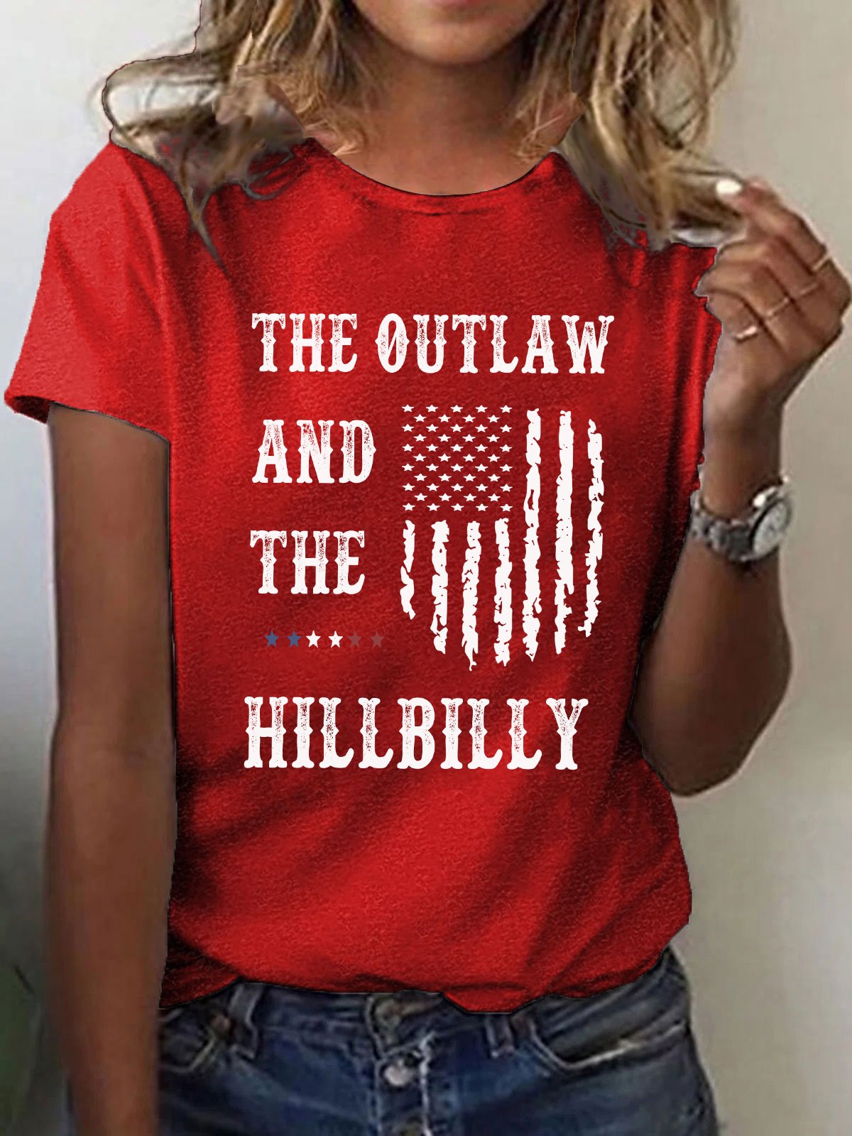 Women's The Outlaw and The Hillbilly Print Crew Neck T-Shirt