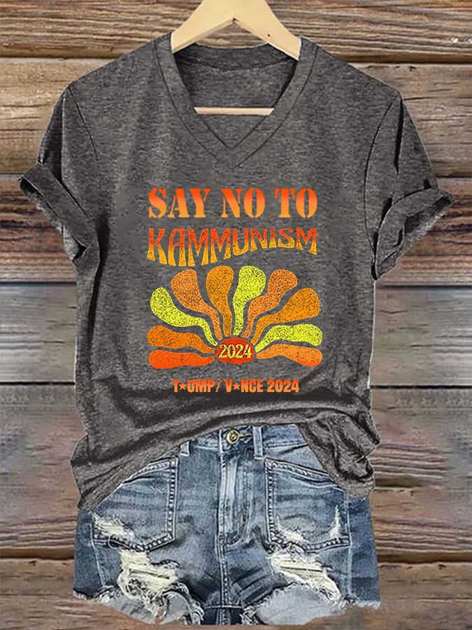 Women's Say no to Kamunism Print T-Shirt