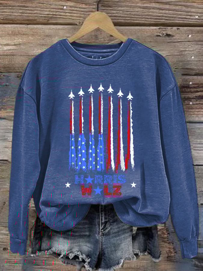 Women's comma la print crew neck sweatshirt