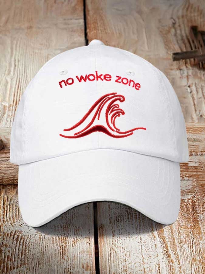 No Woke Zone Print Baseball Cap