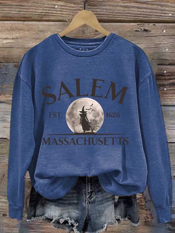 Women's Salam Massachusetts Print Round Neck Sweatshirt