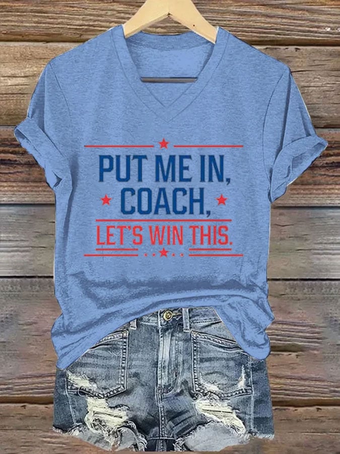 Women's Put Me In Coach Let‘s’ Win This Print Casual T-Shirt
