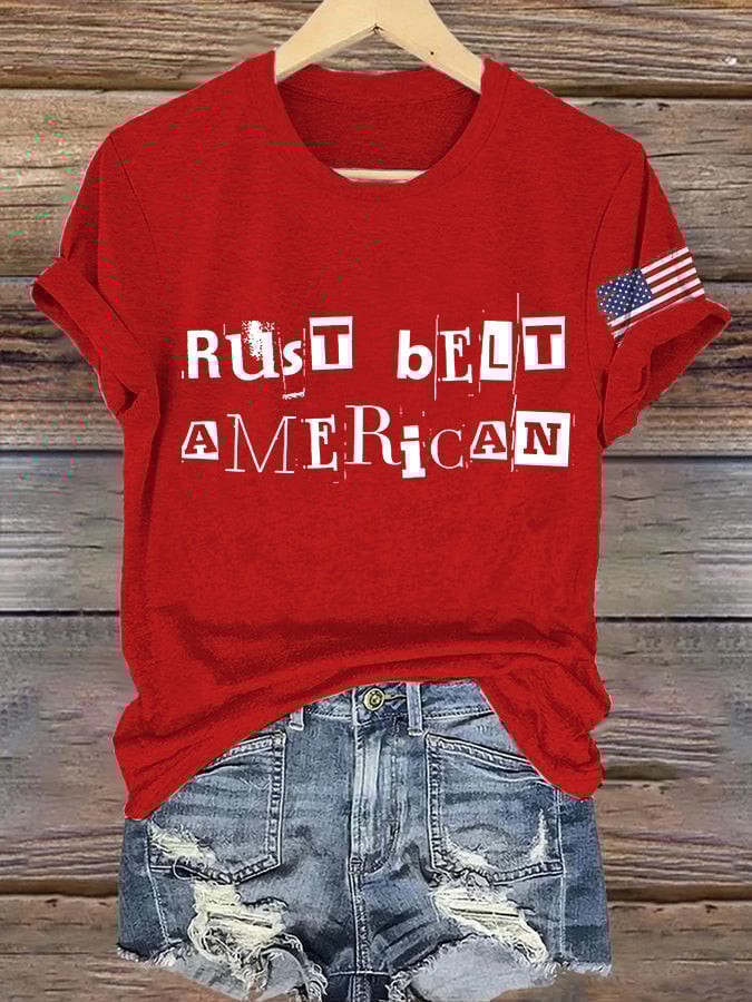 Retro Rust Belt American Print T-Shirt