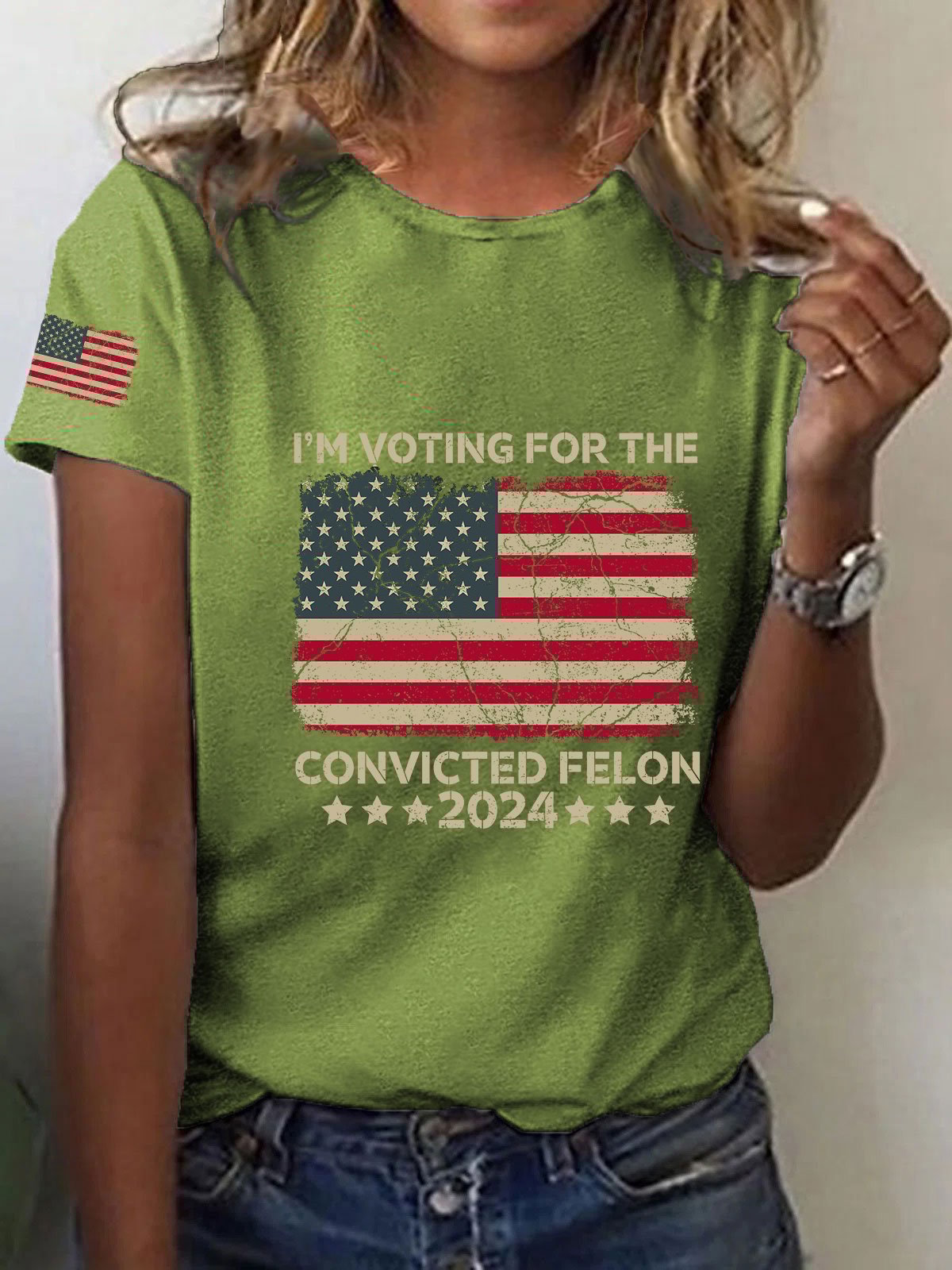 Women's I'm Voting For The Felon Print T-Shirt