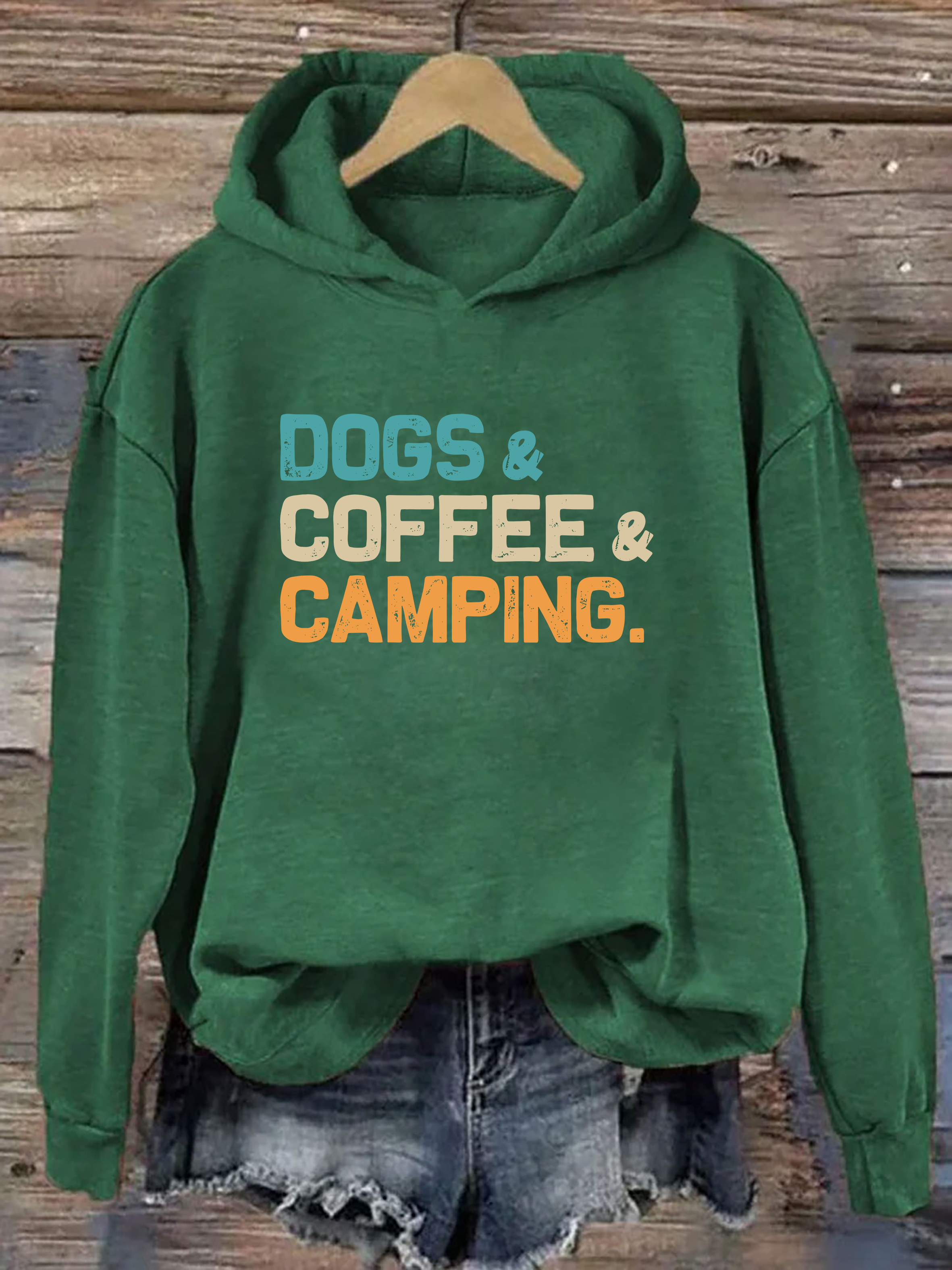 Dogs Coffee Camping Hoodie