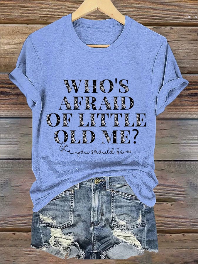 Women's Who's afraid of little old me? He should be V-neck T-shirt