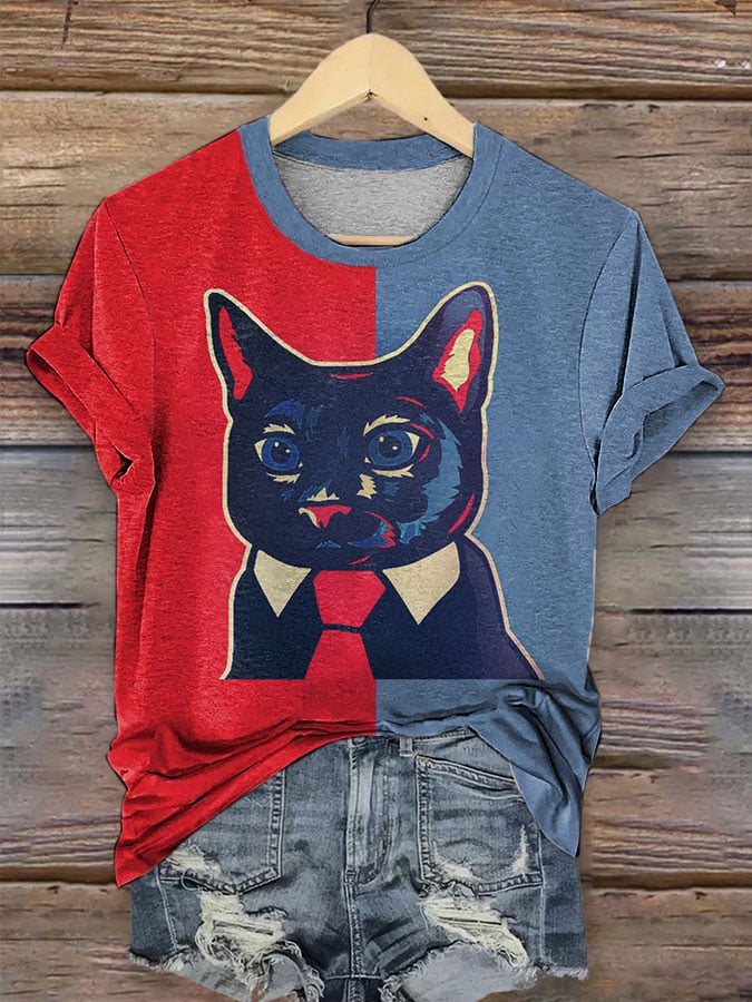 Women's La Cat Printed T-Shirt