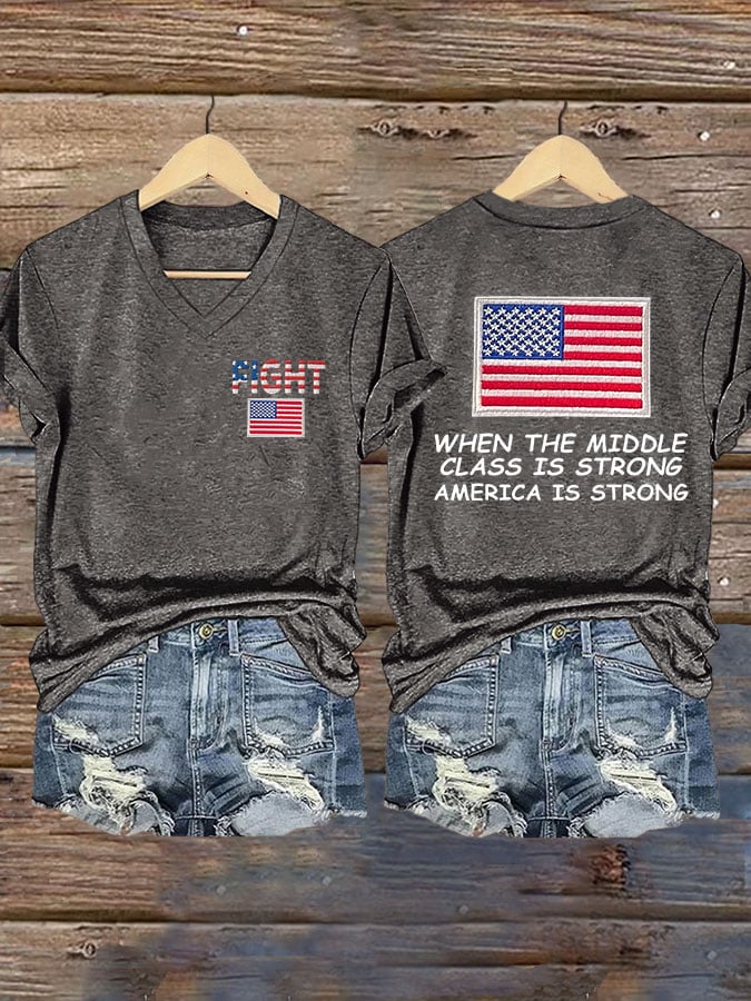 Women'S When The Middle Class Is Strong America Is Strong Print T-Shirts