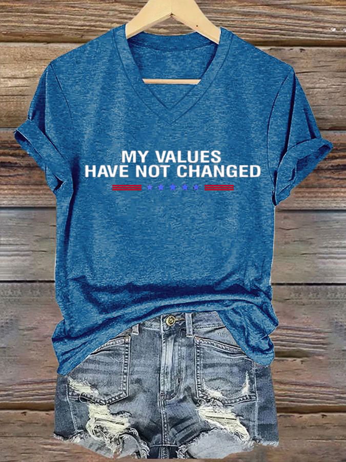 Women's My Values Have Not Changed Print Casual T-Shirt