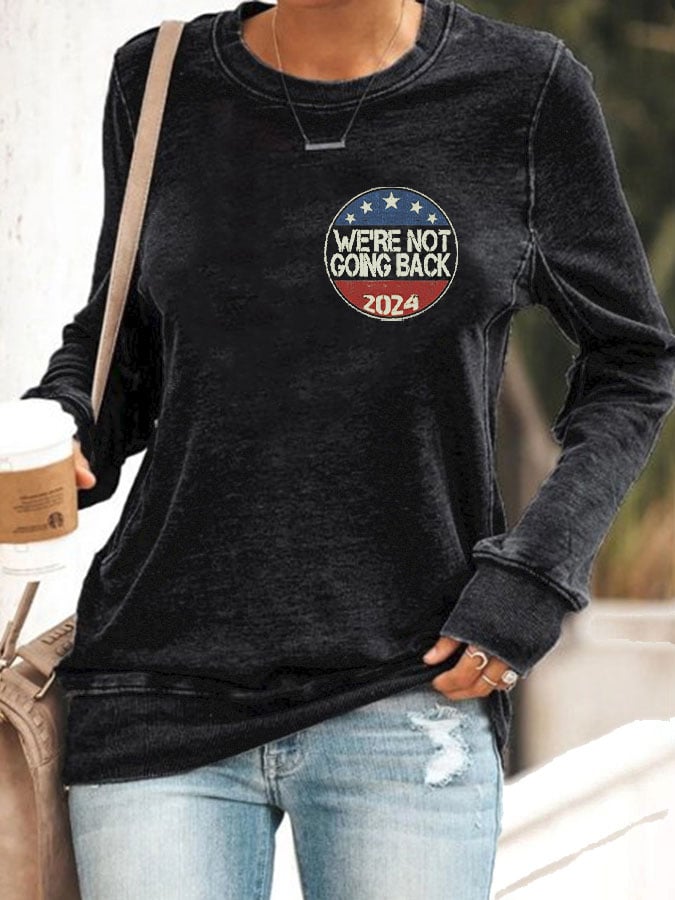 Women's We're Not Going Back Flag Print Sweatshirt