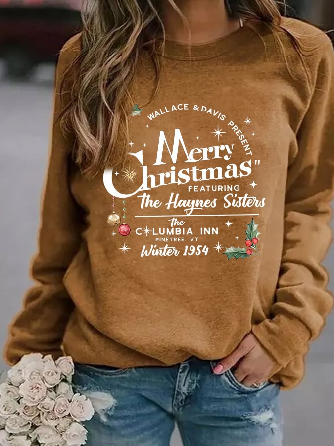 Women's Merry Christmas Print Casual Sweatshirt