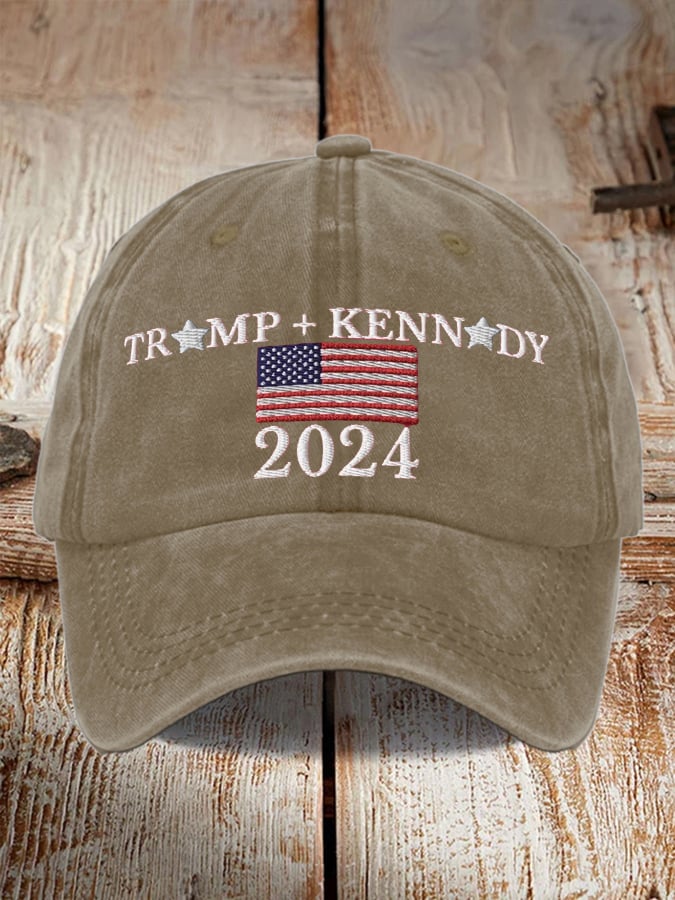 Unisex Distressed Washed Cotton Hot Spot Election Print Hat