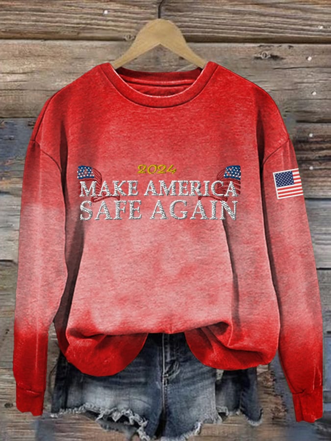 Women's Make America Safe Again Print Sweatshirt