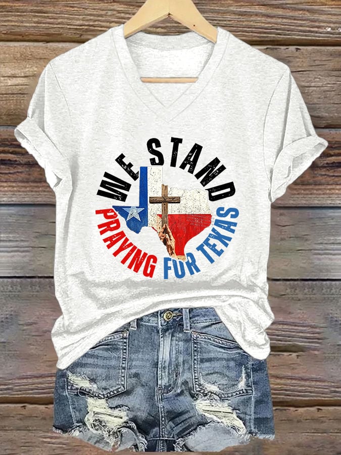 Women's Texas Spirit Never Gives Up Print T-shirt