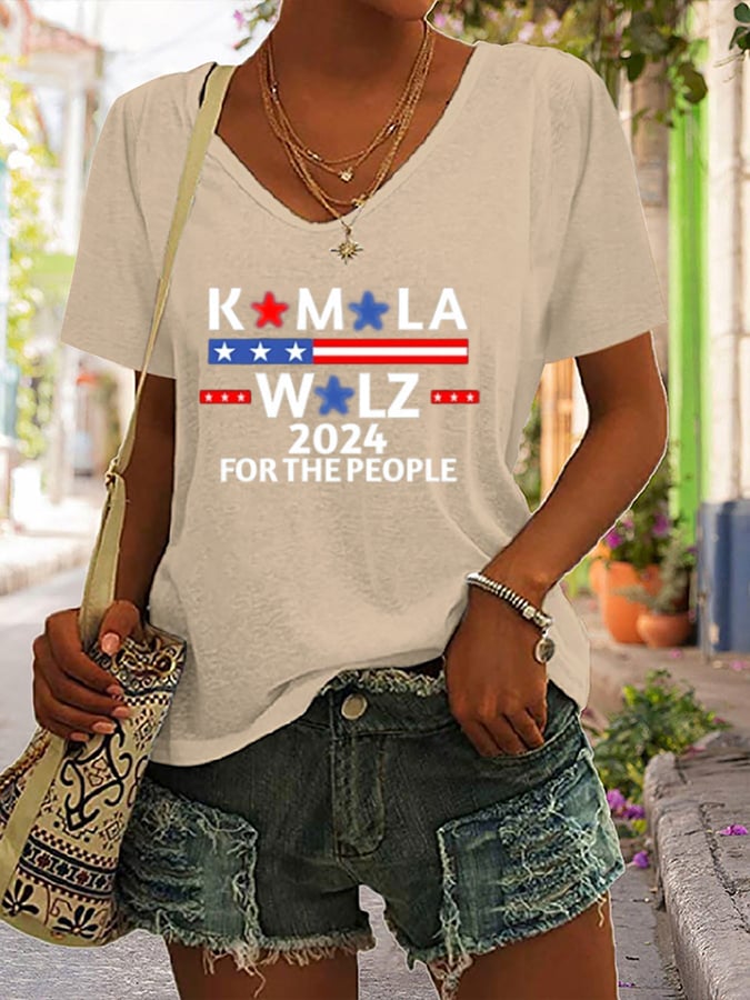 Women's La  For The People 20024 Printed Short-Sleeved T-Shirt