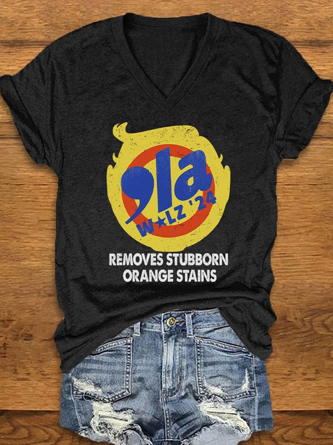 Women's 2024 Removes Stubborn Orange Stains Print T-Shirt