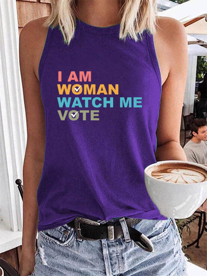 Women's I Am Woman Watch Me Vote Vest