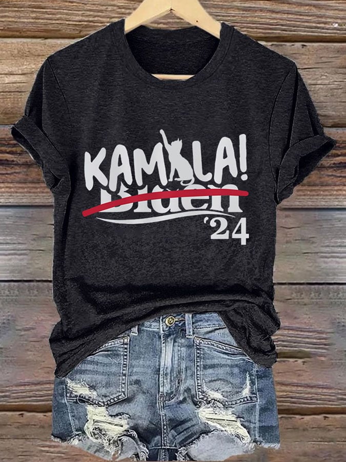 Women's La Printed Casual V Neck T-Shirt