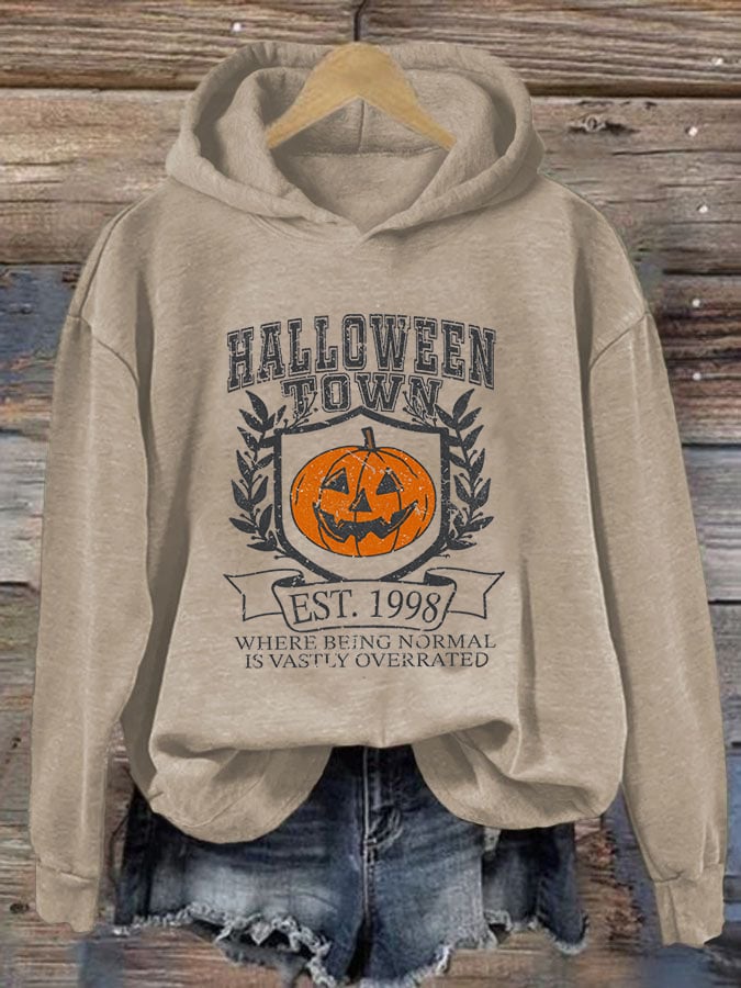 Women's Halloween Town Est 1998 Printed Casual Hoodie