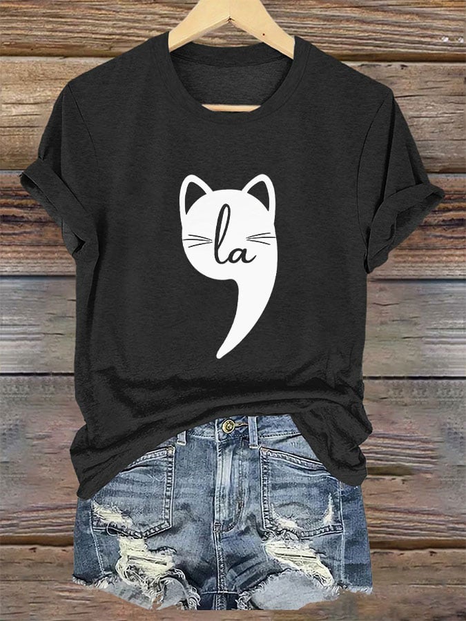 Women's Childless Cat Lady La Printed T-Shirt