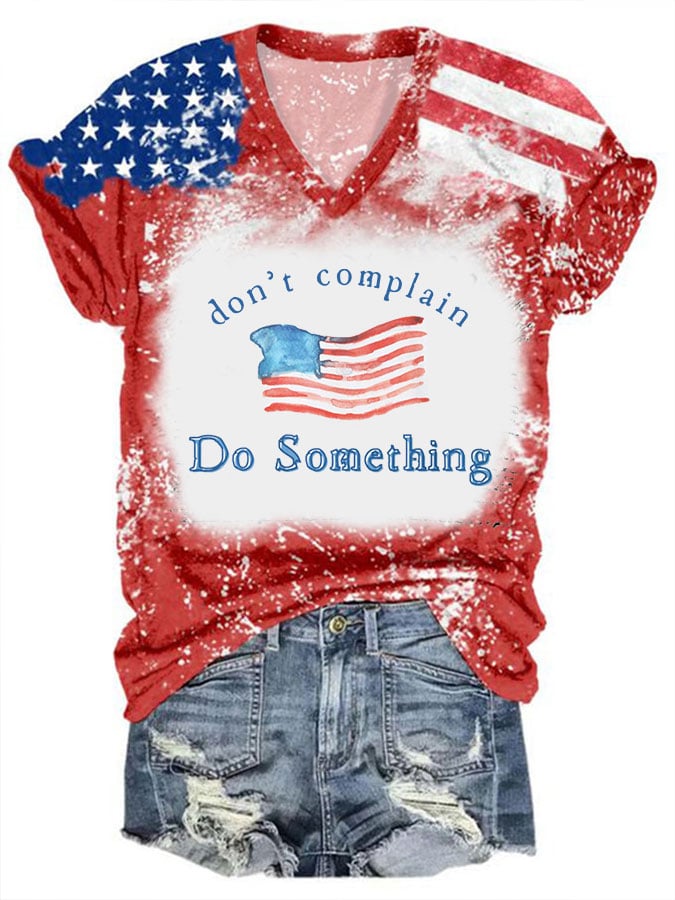 Women's Don't Complain Do Something Print V-Neck T-Shirt