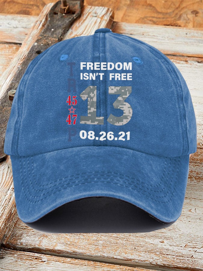 Retro 13 US Fallen Soldiers Memorial Freedom Printed Baseball Cap