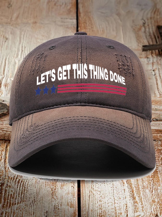 Vintage Slogan Print Hat