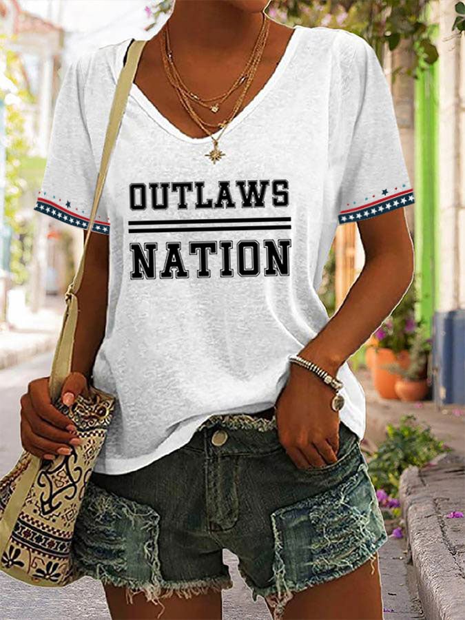 Women's Outlaws Nation V-Neck Tee