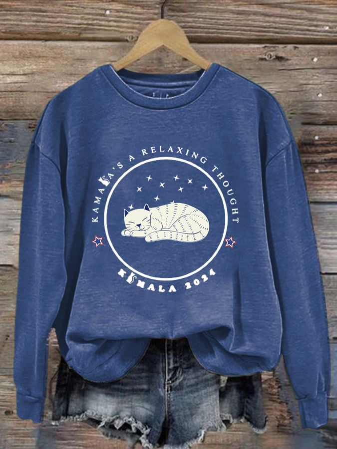 Women's kaml..printed round neck sweatshirt