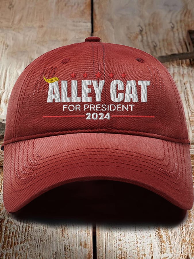 Alley Cat For President Baseball Cap