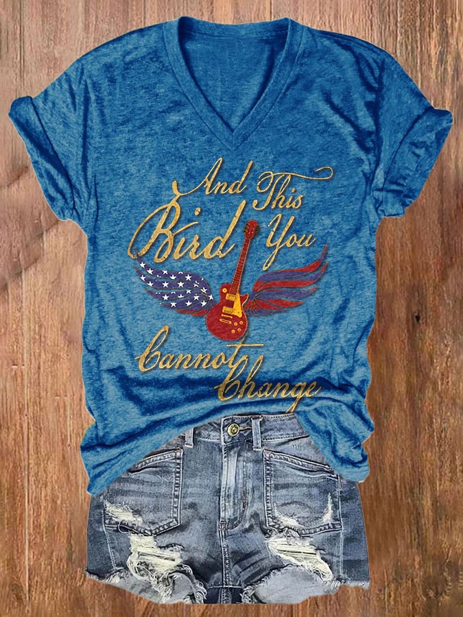 Women's And This Bird You Cannot Change Print Casual T-Shirt