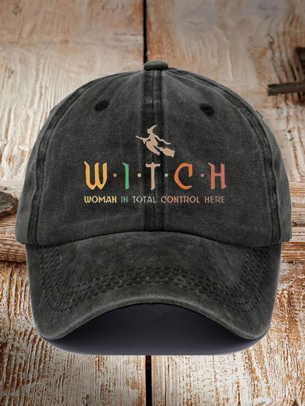 Unisex Halloween Witch Woman In Total Control Herself Powherful Printed Hat