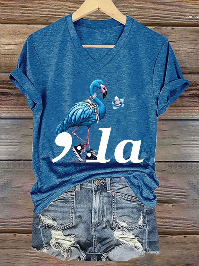 Women's Comma La Flamingo Print T-Shirt