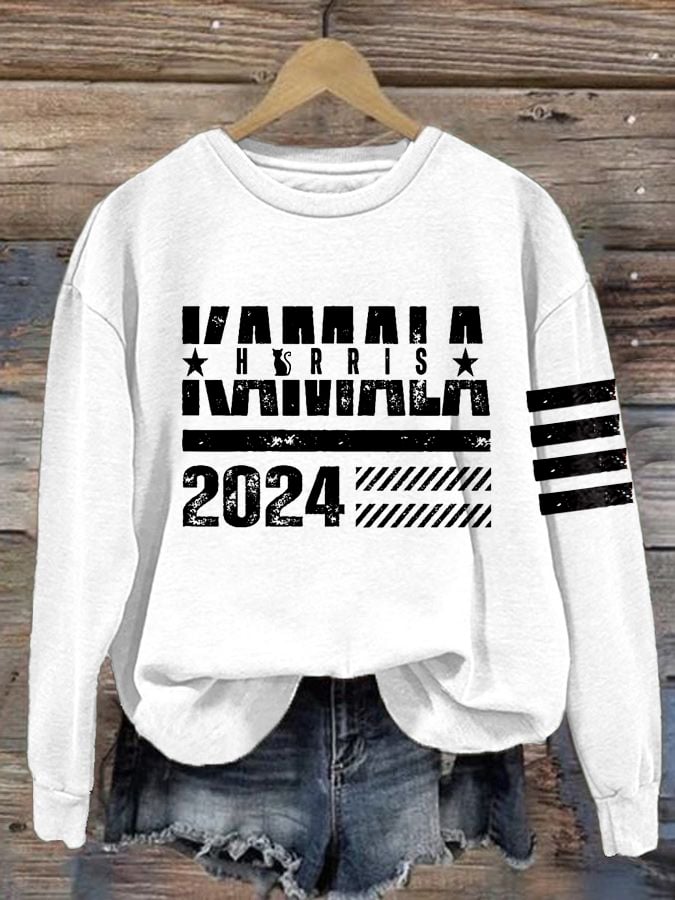 Women's comma la print crew neck sweatshirt