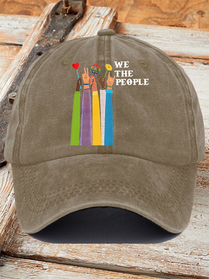 Retro We The People Peace Printed Baseball Cap