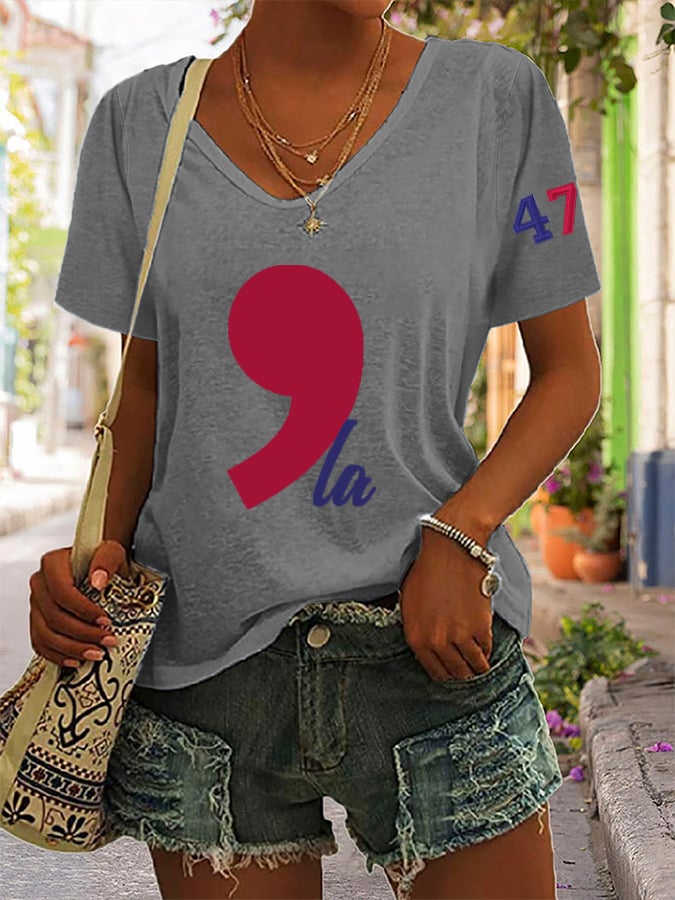 Women's La  Printed Short-Sleeved T-Shirt