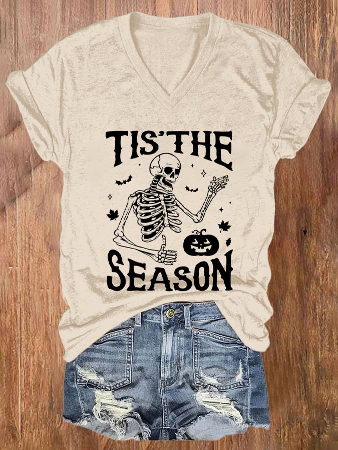 Women's Tis The Season Halloween Print T-Shirt