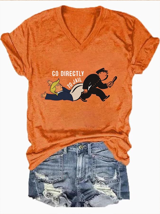 Women's Go Directly to Jail Printed T-Shirt